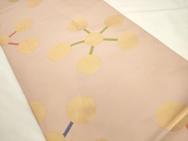 平和屋着物◎全通柄　本袋帯　舞花文　金糸　正絹　逸品　AABL2230pf