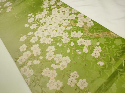 平和屋着物◎六通柄袋帯　唐織　桜　金糸　正絹　逸品　AABL2233pf