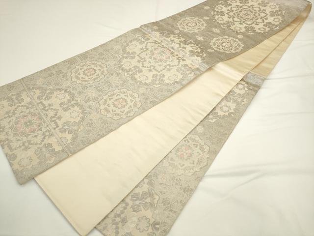 平和屋着物◎六通柄袋帯　天平華文　プラチナ箔使用　正絹　逸品　AABL2235pf