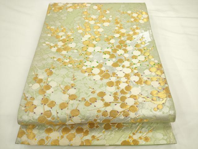 平和屋着物◎六通柄袋帯　唐織　枝花文　金銀糸　正絹　逸品　AABL2236pf
