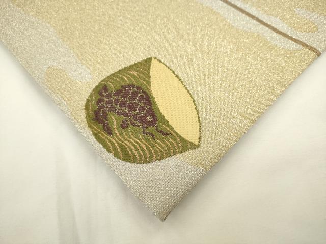 平和屋着物◎綴れ　六通柄袋帯　霞文　金銀糸　正絹　逸品　AABL2249pf