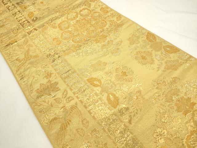 平和屋着物◎両面六通柄袋帯　鳳凰花文　金糸　AABL2251pf
