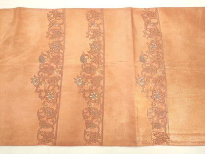 平和屋着物◎太鼓柄袋帯　鳳凰花唐草文　正絹　逸品　AABL2260pf