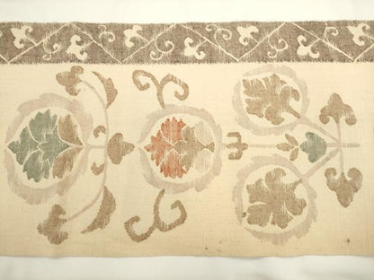 平和屋着物◎八寸名古屋帯　紬地　飾花文　正絹　逸品　AABL2282pf