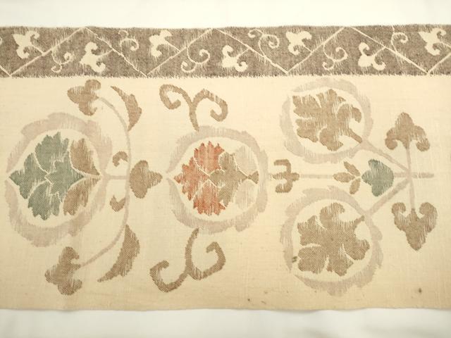 平和屋着物◎八寸名古屋帯　紬地　飾花文　正絹　逸品　AABL2282pf