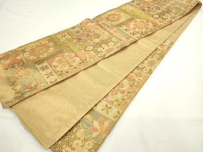 平和屋着物◎佐賀錦　飾花文　金糸　袋帯　正絹　逸品　AABL2288pf