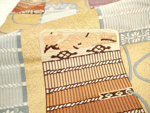 平和屋着物●西陣　六通柄袋帯　唐織　鎧縅　証紙付き　正絹　逸品　AABL2299pf