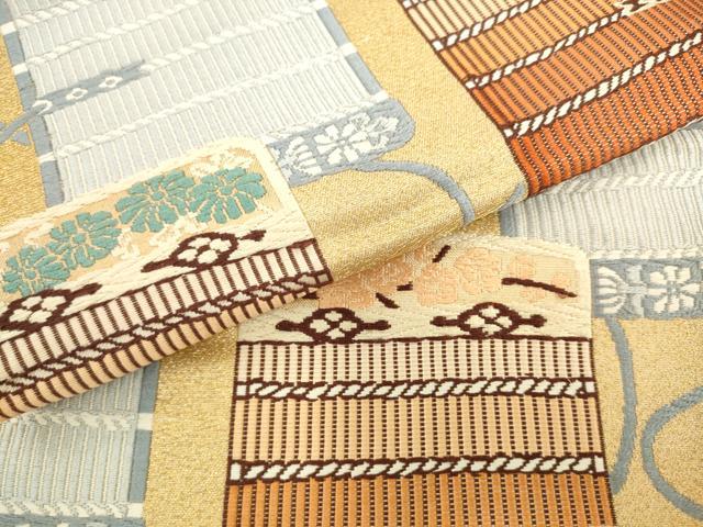 平和屋着物●西陣　六通柄袋帯　唐織　鎧縅　証紙付き　正絹　逸品　AABL2299pf