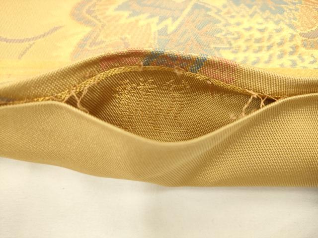 平和屋着物●織物一筋名門　織悦　全通柄　本袋帯　更紗花文　金糸　正絹　逸品　AABL2302pf