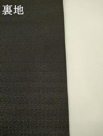 平和屋着物●六通柄袋帯　黄櫨染　葡萄蔦の葉文　紬美術館　黒地　金糸　正絹　逸品　AABL2305pf