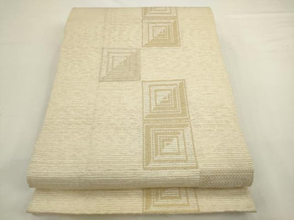 平和屋着物●ファッションデザイナー 花井幸子　六通柄袋帯　モール　幾何学文様　正絹　逸品　AABL2317pf