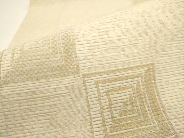平和屋着物●ファッションデザイナー 花井幸子　六通柄袋帯　モール　幾何学文様　正絹　逸品　AABL2317pf