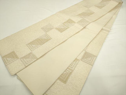 平和屋着物●ファッションデザイナー 花井幸子　六通柄袋帯　モール　幾何学文様　正絹　逸品　AABL2317pf