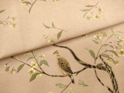 平和屋着物●爪掻き本綴れ　八寸名古屋帯　総刺繍　休み鳥　正絹　逸品　AABL2320pf