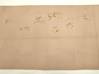 平和屋着物●爪掻き本綴れ　八寸名古屋帯　総刺繍　休み鳥　正絹　逸品　AABL2320pf