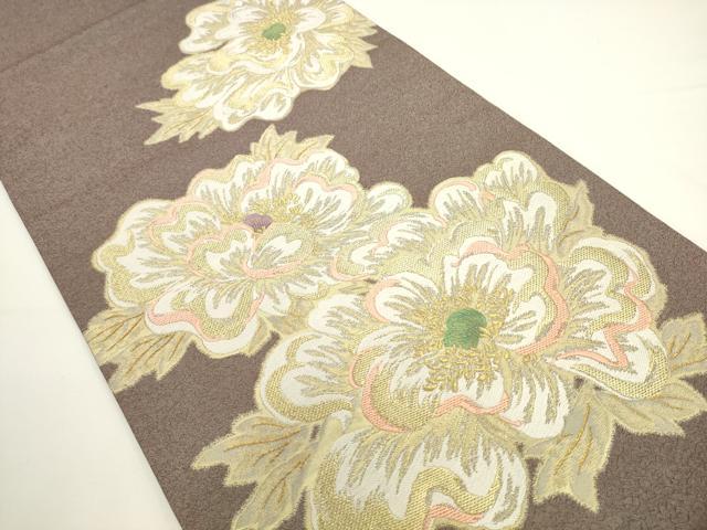 平和屋着物●六通柄袋帯　舞花文　金糸　正絹　逸品　AABL2328pf