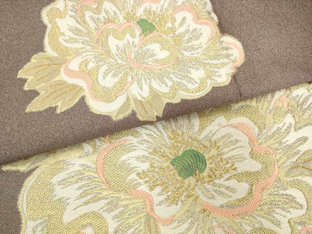 平和屋着物●六通柄袋帯　舞花文　金糸　正絹　逸品　AABL2328pf