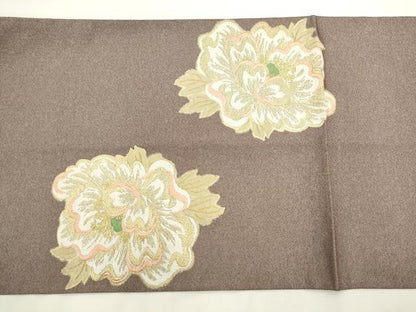 平和屋着物●六通柄袋帯　舞花文　金糸　正絹　逸品　AABL2328pf