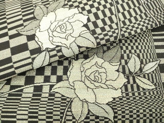 平和屋着物●染色作家　斉藤三才　全通柄袋帯　舞花文　薔薇　金糸　正絹　逸品　AABL2329pf