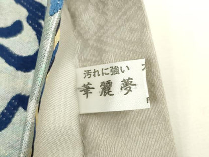平和屋着物●西陣　六通柄袋帯　天然灰汁醗酵建藍染　寿地文　引箔　正絹　逸品　AABL2330pf