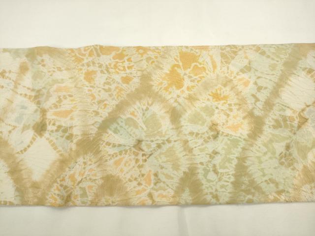 平和屋着物●全通柄九寸名古屋帯　絞り　抽象文様　正絹　逸品　AABL2331pf