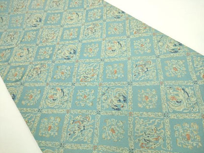平和屋着物●九寸開き名古屋帯　鳳凰花菱文　金糸　二重太鼓・比翼仕立て　正絹　逸品　AABL2337pf