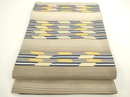 平和屋着物●綴れ　太鼓柄袋帯　横段文　金糸　正絹　逸品　AABL2344pf