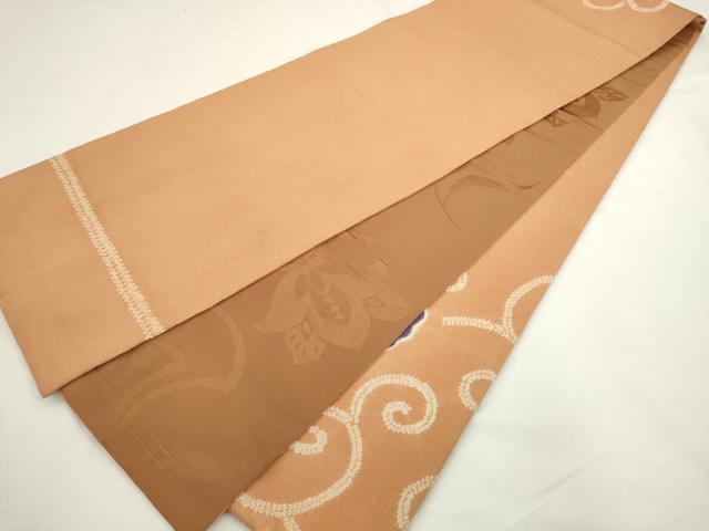 平和屋着物●両面太鼓柄京袋帯　総絞り　舞花文　正絹　逸品　AABL2347pf