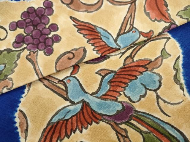 平和屋着物●全通柄九寸名古屋帯　花鳥間道　正絹　逸品　AABL2350pf