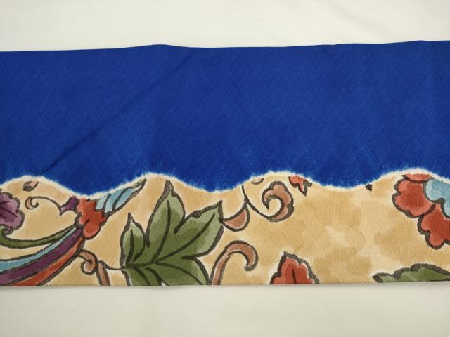 平和屋着物●全通柄九寸名古屋帯　花鳥間道　正絹　逸品　AABL2350pf