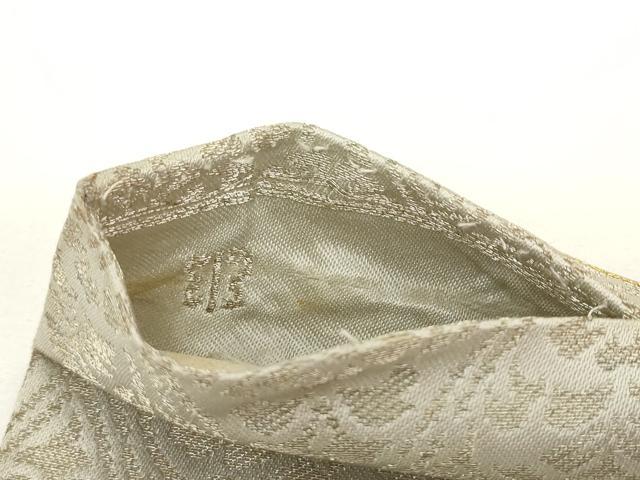 平和屋着物●西陣　川島織物　九寸名古屋帯　総刺繍　貝合わせ花文　金銀糸　正絹　逸品　AABL2351pf