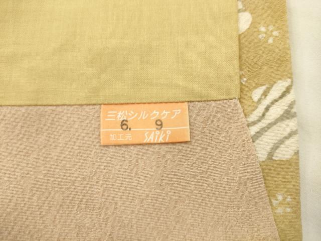 平和屋着物●九寸開き名古屋帯　型染め　貝合わせ花文　正絹　逸品　AABL2360pf