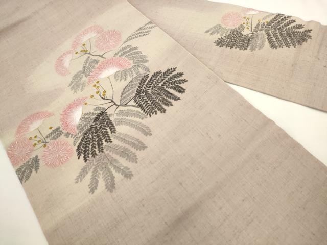 平和屋着物●九寸名古屋帯　作家物　紬地　たんぽぽ　正絹　逸品　AABL2363pf