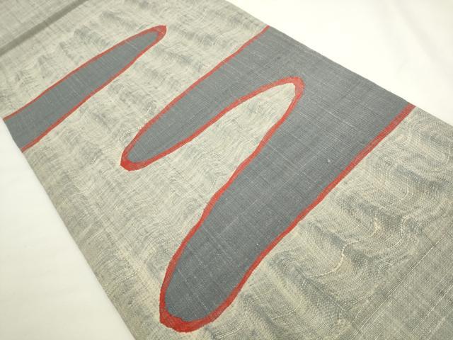 平和屋着物▼太鼓柄袋帯　紬地　流水文　正絹　逸品　AABL2370pf
