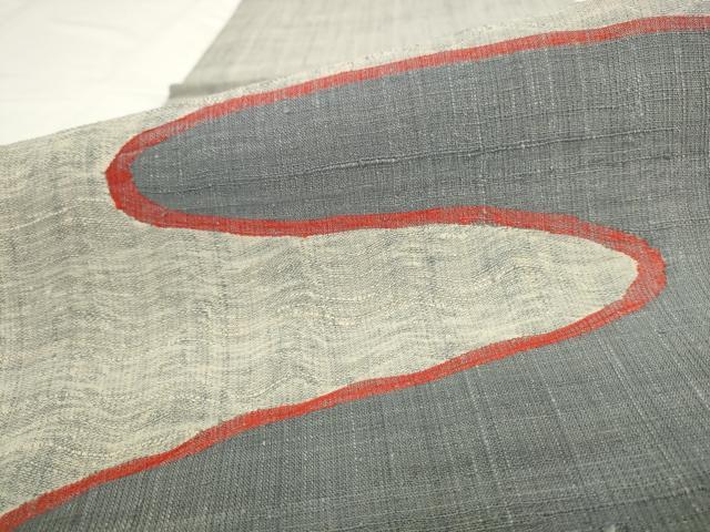 平和屋着物▼太鼓柄袋帯　紬地　流水文　正絹　逸品　AABL2370pf