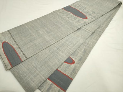 平和屋着物▼太鼓柄袋帯　紬地　流水文　正絹　逸品　AABL2370pf