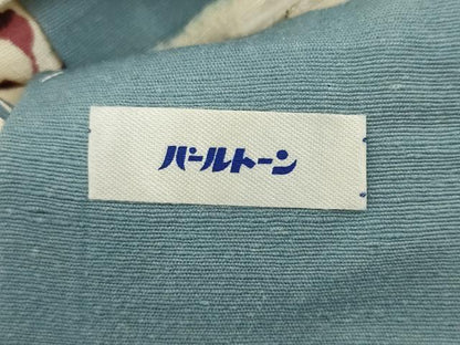 平和屋着物●九寸名古屋帯 紬地 紅型 流水花籬文 正絹 逸品 AABL2371pf