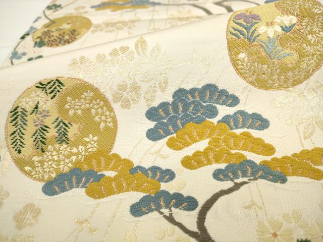 平和屋着物▼六通柄袋帯　唐織　虎文錦　慶長小袖文　金糸　正絹　逸品　AABL2375pf