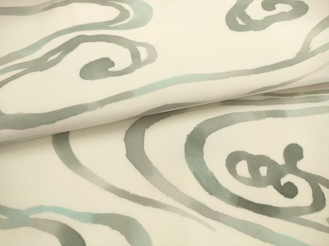 平和屋着物▼塩瀬　九寸名古屋帯　流水文　正絹　逸品　AABL2379pf