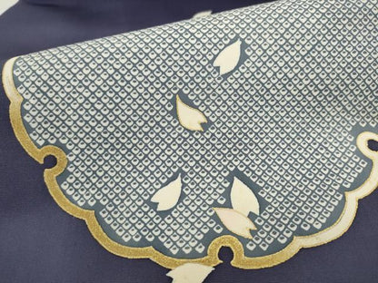 平和屋着物●九寸名古屋帯 作家物 雪輪舞桜文 金彩 正絹 逸品 AABL2387pf
