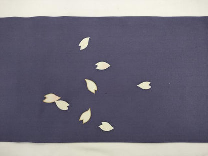 平和屋着物●九寸名古屋帯 作家物 雪輪舞桜文 金彩 正絹 逸品 AABL2387pf