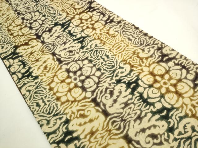 平和屋着物●両面六通柄袋帯 鳥獣花文 正絹 逸品 AABL2390pf