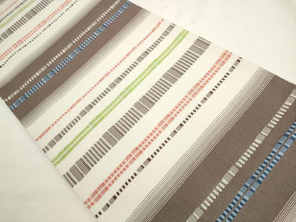 平和屋着物●六通柄袋帯 めがね織 横段文 ますいわ屋扱い 正絹 逸品 AABL2391pf