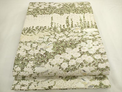 平和屋着物●六通柄袋帯 唐織 風景花鳥文 金銀糸 正絹 逸品 AABL2393pf