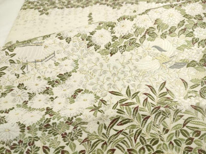 平和屋着物●六通柄袋帯 唐織 風景花鳥文 金銀糸 正絹 逸品 AABL2393pf