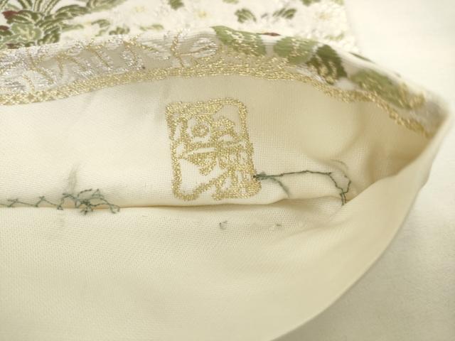 平和屋着物●六通柄袋帯 唐織 風景花鳥文 金銀糸 正絹 逸品 AABL2393pf