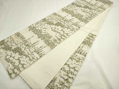 平和屋着物●六通柄袋帯 唐織 風景花鳥文 金銀糸 正絹 逸品 AABL2393pf