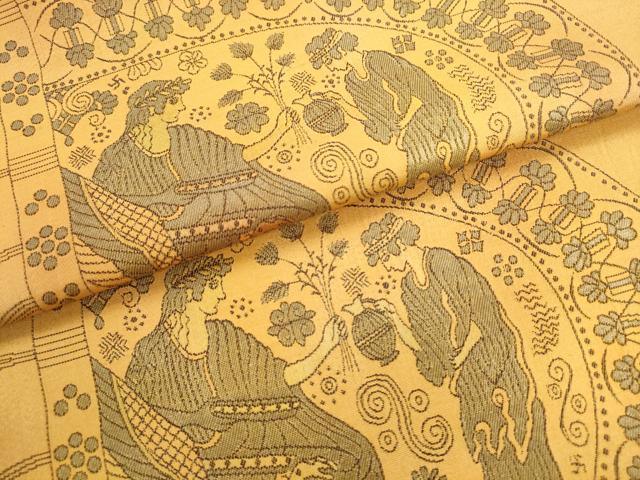 平和屋着物▼六通柄袋帯　人物文　正絹　逸品　AABL2407pf