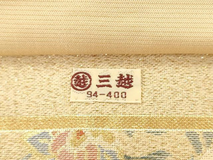平和屋着物●六通柄袋帯　宝飾彩華綴　金糸　三越扱い　正絹　逸品　AABL2414pf