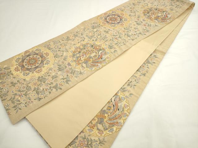平和屋着物●六通柄袋帯　宝飾彩華綴　金糸　三越扱い　正絹　逸品　AABL2414pf